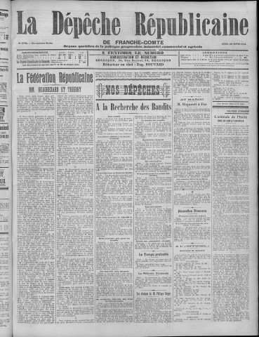 28/03/1912 - La Dépêche républicaine de Franche-Comté [Texte imprimé]