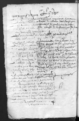 Comptes de la Ville de Besançon, recettes et dépenses, Compte de Claude Cabet (1er juin 1596 - 31 mai 1597°