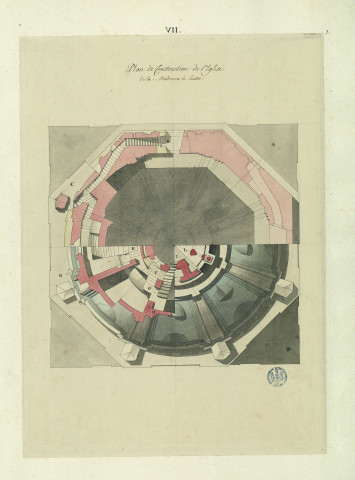 Plan de la construction de l'église de la Madonna-di-Loretto / Pierre-Adrien Pâris , [S.l.] : [P.-A. Pâris], [1700-1800]