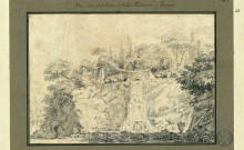 Vue des jardins de la villa Falconieri à Frascati (cascade) / Pierre-Adrien Pâris , [S.l.] : [P.-A. Pâris], [1700-1800]