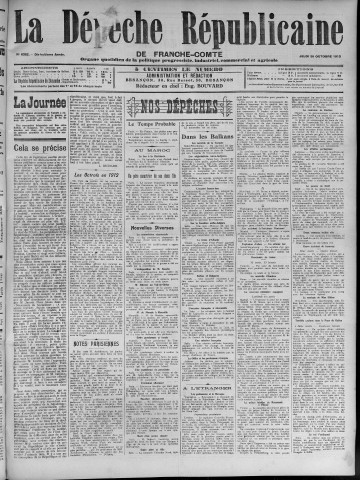 30/10/1913 - La Dépêche républicaine de Franche-Comté [Texte imprimé]