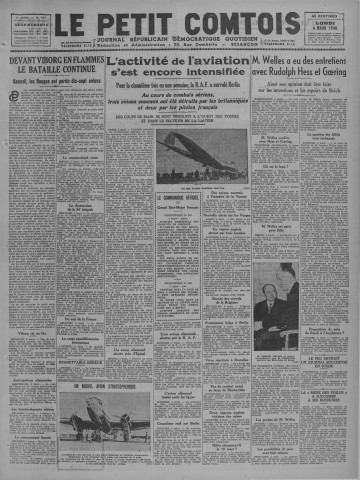 04/03/1940 - Le petit comtois [Texte imprimé] : journal républicain démocratique quotidien