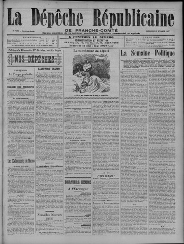 27/10/1907 - La Dépêche républicaine de Franche-Comté [Texte imprimé]