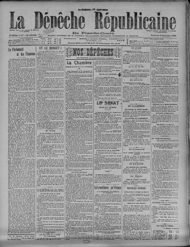 04/12/1925 - La Dépêche républicaine de Franche-Comté [Texte imprimé]