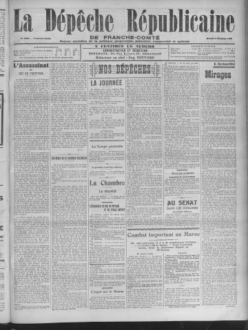 04/02/1908 - La Dépêche républicaine de Franche-Comté [Texte imprimé]