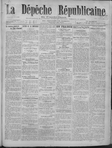17/02/1919 - La Dépêche républicaine de Franche-Comté [Texte imprimé]