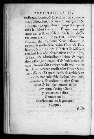 Les ordonnances impériales à court souveraine du parlement et autres officiers du comté de Bourgogne sur le fait de la justice et abréviation des procès