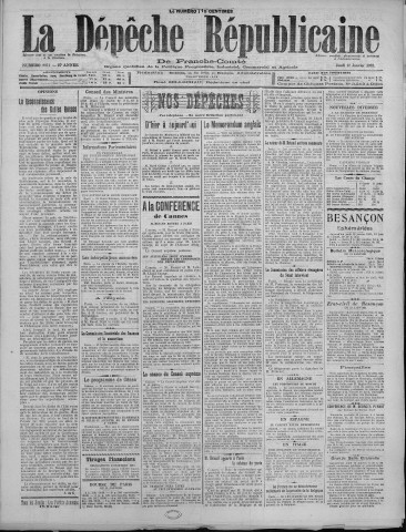 12/01/1922 - La Dépêche républicaine de Franche-Comté [Texte imprimé]