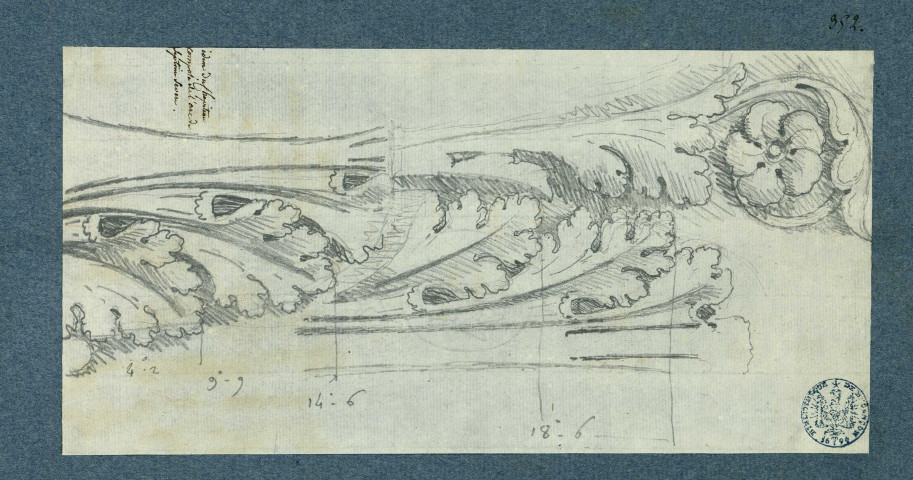 Mesure du chapiteau composé de l'arc de Septime Sévère / Pierre-Adrien Pâris , [S.l.] : [P.-A. Pâris], [1700-1800]