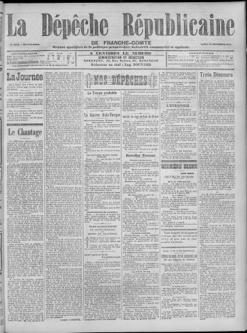 18/12/1911 - La Dépêche républicaine de Franche-Comté [Texte imprimé]
