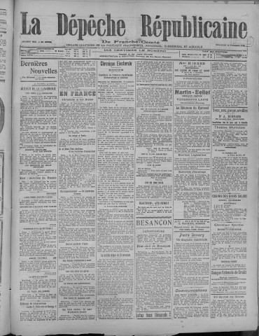 16/11/1919 - La Dépêche républicaine de Franche-Comté [Texte imprimé]