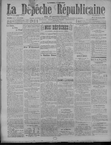 23/10/1923 - La Dépêche républicaine de Franche-Comté [Texte imprimé]
