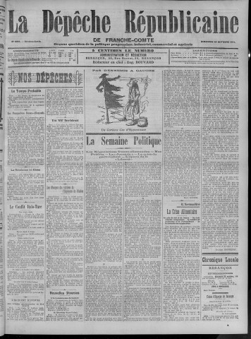 22/10/1911 - La Dépêche républicaine de Franche-Comté [Texte imprimé]