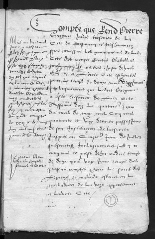 Comptes de la Ville de Besançon, recettes et dépenses, Compte de Pierre Grégoire (4 mai - 5 juillet 1542)