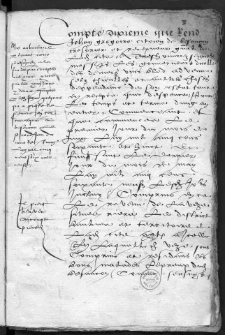 Comptes de la Ville de Besançon, recettes et dépenses, Compte de Jehan Grégoire(1er juin 1568 - 31 mai 1569)