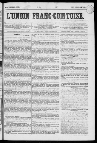 21/02/1867 - L'Union franc-comtoise [Texte imprimé]
