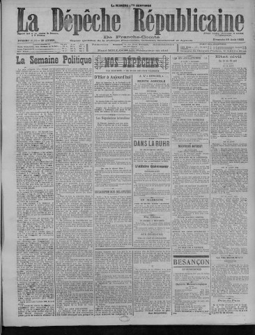 19/08/1923 - La Dépêche républicaine de Franche-Comté [Texte imprimé]