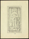 Dalle tumulaire de Simon du Châtelet, dans l'église de Savoyeux (Haute-Saône) [dessin] / Marianne Guyet , [Savoyeux] : [M. Guyet], [1841]