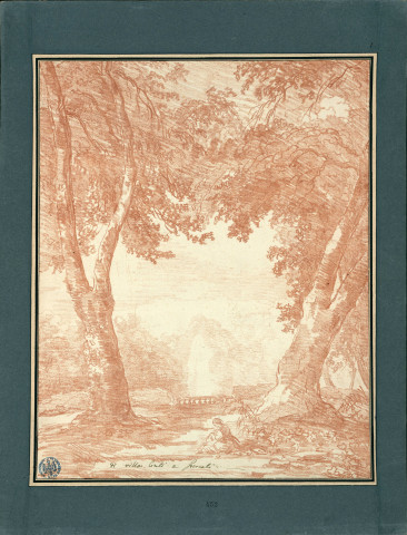 1 - Vue du grand jet d'eau de la villa Aldobrandini à Frascati , [Rome], [1761]