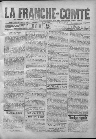 23/02/1893 - La Franche-Comté : journal politique de la région de l'Est