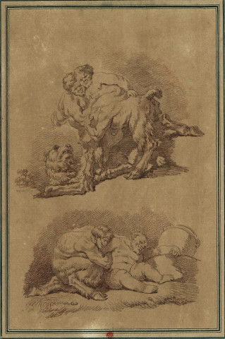 Deux compositions avec silène et satyres, d'après Giovanni Benedetto Castiglione / Jean-Honoré Fragonard , [S.l. : Italie] : [J.-H. Fragonard], [circa 1761]
