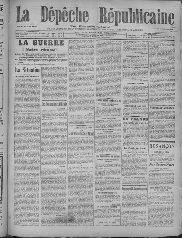 16/09/1918 - La Dépêche républicaine de Franche-Comté [Texte imprimé]