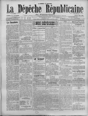 07/03/1925 - La Dépêche républicaine de Franche-Comté [Texte imprimé]
