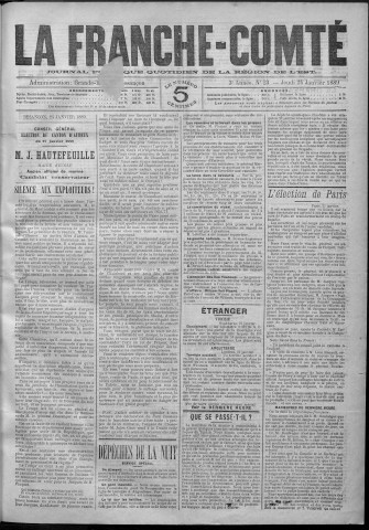 24/01/1889 - La Franche-Comté : journal politique de la région de l'Est