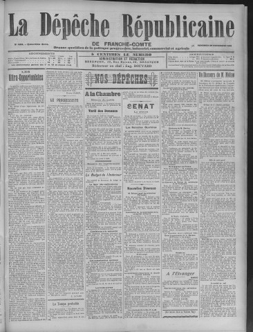 26/11/1909 - La Dépêche républicaine de Franche-Comté [Texte imprimé]