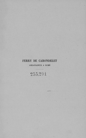 Ferry de Carondelet, ambassadeur à Rome, 1510