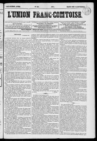 26/09/1871 - L'Union franc-comtoise [Texte imprimé]