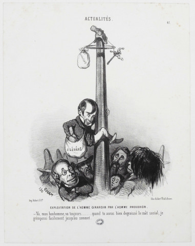 Exploitation de l'homme Girardin par l'homme Proudhon [image fixe] / Cham , Paris : Chez Audibert, Pl. de la Bourse ; Imp. Audibert, & Cie, 1848/1849