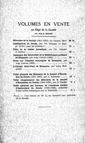 01/01/1936 - Mémoires de la Société d'émulation du Doubs [Texte imprimé]