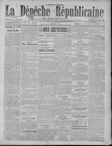 11/04/1923 - La Dépêche républicaine de Franche-Comté [Texte imprimé]