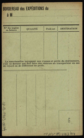 Société des mines de Blanzy - Agence de Besançon... Côté Ouest de l'Entrepôt de vente au détail à Champforgeron : Besançon [image fixe] , Besançon : C.L.B, 1914/1930