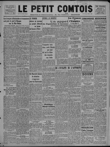 02/09/1942 - Le petit comtois [Texte imprimé] : journal républicain démocratique quotidien