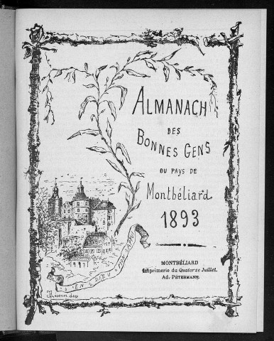 Almanach des bonnes gens du Pays de Montbéliard : 1892-1895