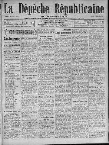 02/10/1913 - La Dépêche républicaine de Franche-Comté [Texte imprimé]