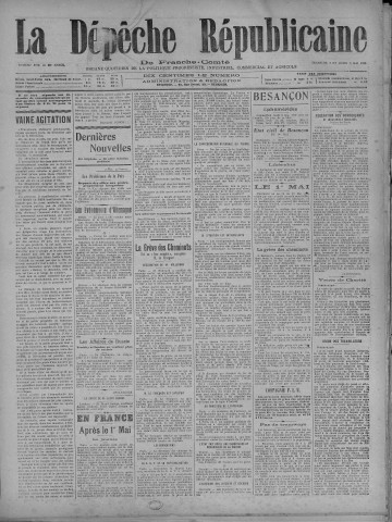 03/05/1920 - La Dépêche républicaine de Franche-Comté [Texte imprimé]