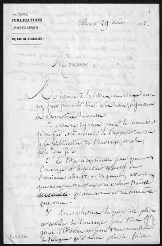 Ms 2946 (tome V) - Lettres adressées à P.-J. Proudhon : Boussard à Buzon