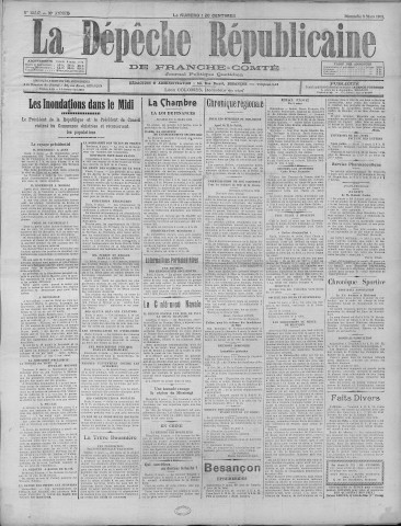09/03/1930 - La Dépêche républicaine de Franche-Comté [Texte imprimé]