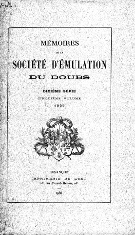 01/01/1935 - Mémoires de la Société d'émulation du Doubs [Texte imprimé]