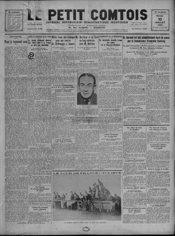 10/07/1934 - Le petit comtois [Texte imprimé] : journal républicain démocratique quotidien