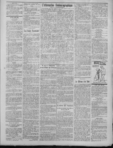 06/01/1922 - La Dépêche républicaine de Franche-Comté [Texte imprimé]