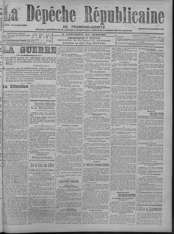 25/11/1914 - La Dépêche républicaine de Franche-Comté [Texte imprimé]