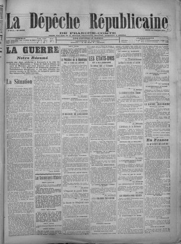 20/02/1917 - La Dépêche républicaine de Franche-Comté [Texte imprimé]