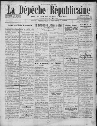 29/06/1932 - La Dépêche républicaine de Franche-Comté [Texte imprimé]