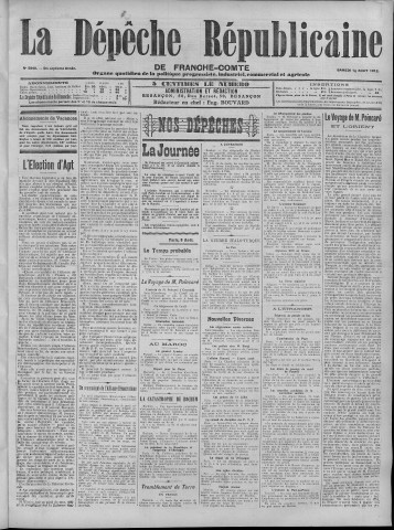 10/08/1912 - La Dépêche républicaine de Franche-Comté [Texte imprimé]