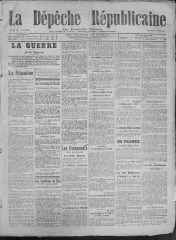 06/01/1918 - La Dépêche républicaine de Franche-Comté [Texte imprimé]