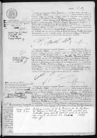 Registre des naissances, 1912